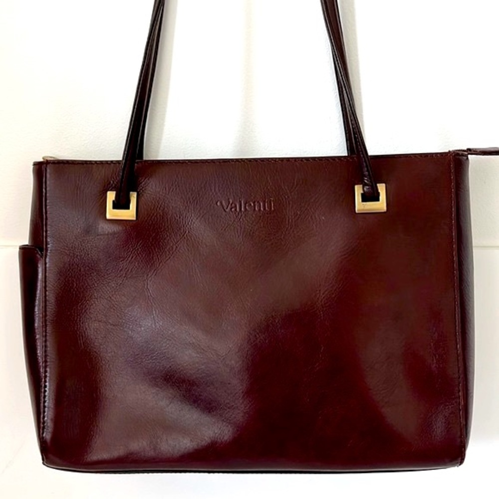 VALENTI. TOTE WORK VINTAGE LUXURY BAG IN GENUINE LEATHER. Italian Brand - Picture 2 of 9